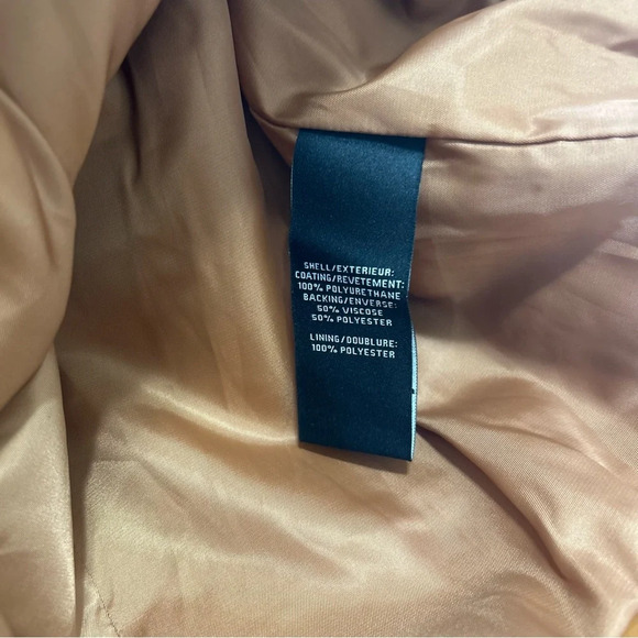 7 For All Mankind Camel Brown Faux Leather Motto Biker Jacket NWT Small - Picture 5 of 8